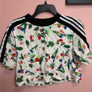 Adidas Originals Bellista Cropped Floral T-Shirt XS